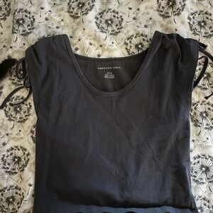 American Eagle Outfitters Charcoal Short Sleeve Top